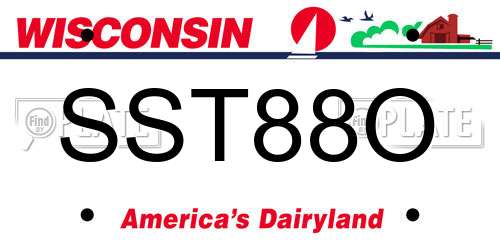 SST88O Wisconsin License Plate