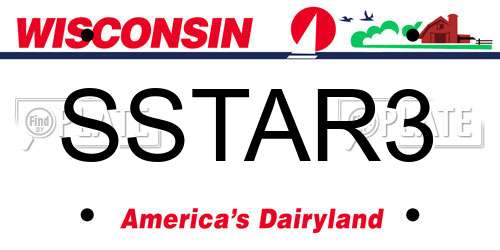 SSTAR3 Wisconsin License Plate