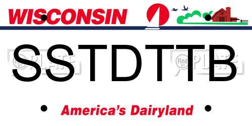 SSTDTTB Wisconsin License Plate