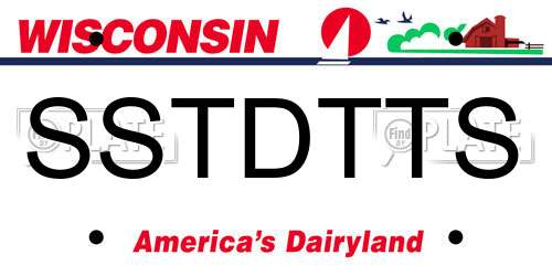 SSTDTTS Wisconsin License Plate