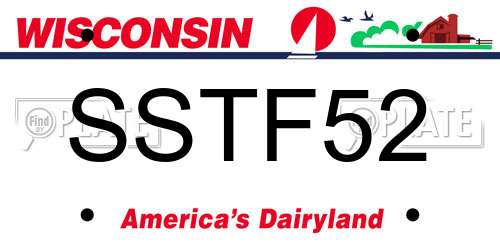 SSTF52 Wisconsin License Plate