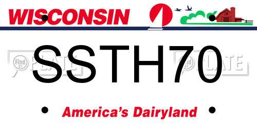 SSTH70 Wisconsin License Plate
