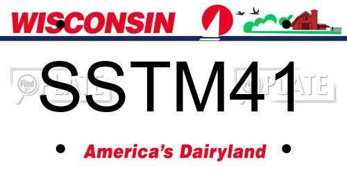 SSTM41 Wisconsin License Plate