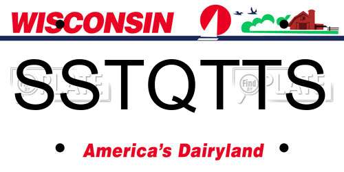 SSTQTTS Wisconsin License Plate