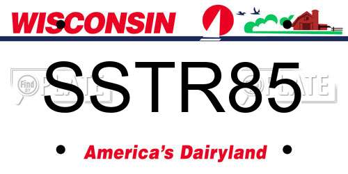 SSTR85 Wisconsin License Plate