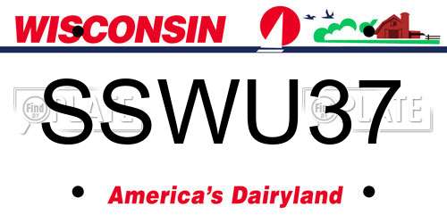 SSWU37 Wisconsin License Plate