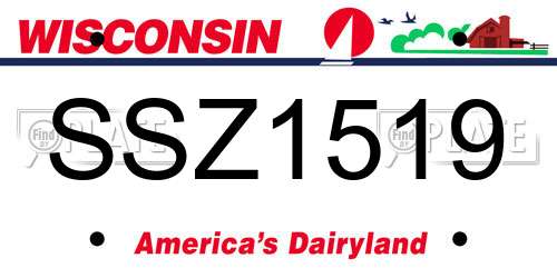 SSZ1519 Wisconsin License Plate