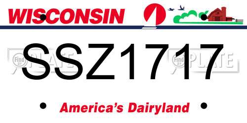 SSZ1717 Wisconsin License Plate