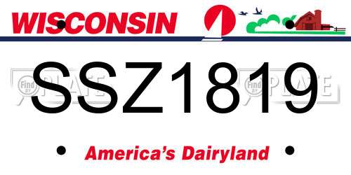 SSZ1819 Wisconsin License Plate
