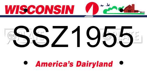 SSZ1955 Wisconsin License Plate