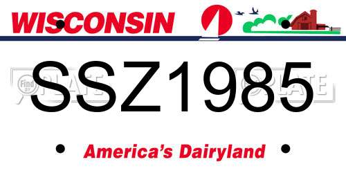 SSZ1985 Wisconsin License Plate