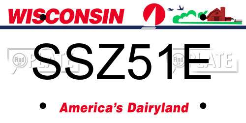 SSZ51E Wisconsin License Plate