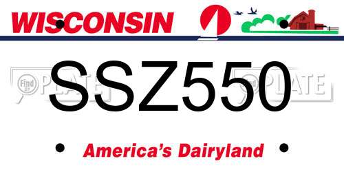 SSZ550 Wisconsin License Plate