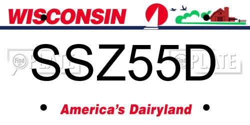 SSZ55D Wisconsin License Plate