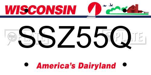 SSZ55Q Wisconsin License Plate