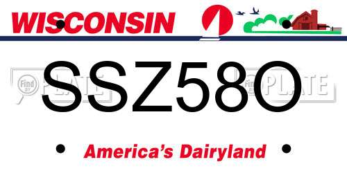 SSZ58O Wisconsin License Plate