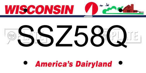 SSZ58Q Wisconsin License Plate