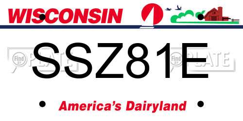 SSZ81E Wisconsin License Plate