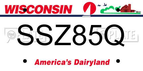 SSZ85Q Wisconsin License Plate