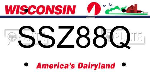 SSZ88Q Wisconsin License Plate