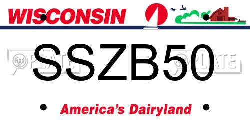 SSZB50 Wisconsin License Plate