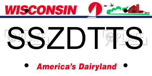 SSZDTTS Wisconsin License Plate