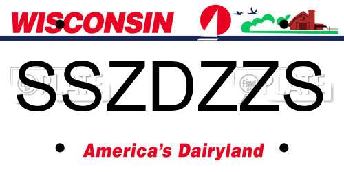 SSZDZZS Wisconsin License Plate