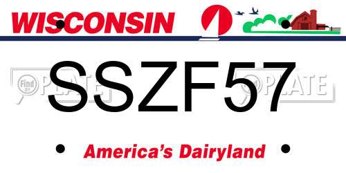 SSZF57 Wisconsin License Plate