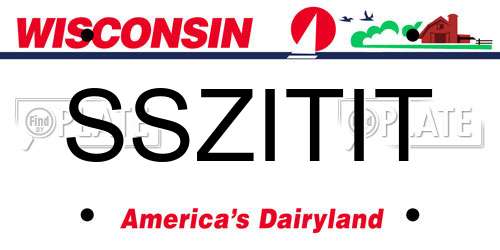 SSZITIT Wisconsin License Plate