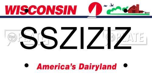 SSZIZIZ Wisconsin License Plate
