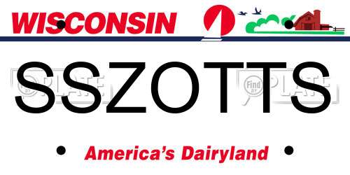 SSZOTTS Wisconsin License Plate