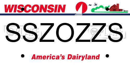 SSZOZZS Wisconsin License Plate