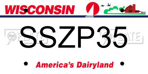 SSZP35 Wisconsin License Plate