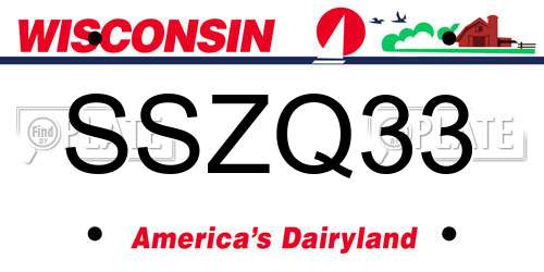 SSZQ33 Wisconsin License Plate