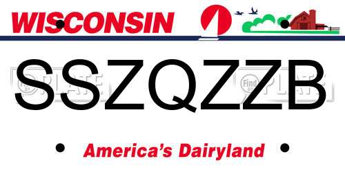 SSZQZZB Wisconsin License Plate