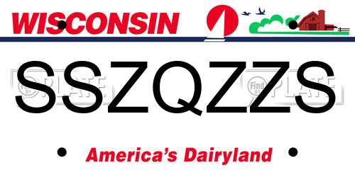 SSZQZZS Wisconsin License Plate