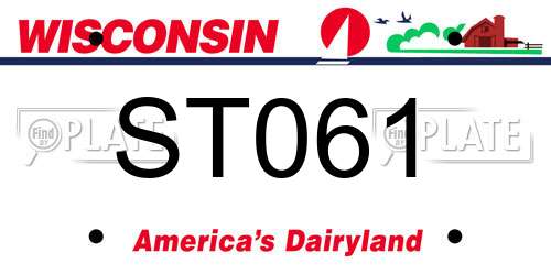 ST061 Wisconsin License Plate