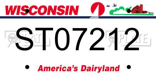 ST07212 Wisconsin License Plate