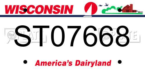 ST07668 Wisconsin License Plate