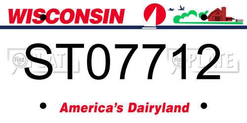 ST07712 Wisconsin License Plate