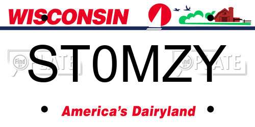 ST0MZY Wisconsin License Plate