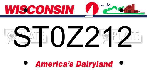 ST0Z212 Wisconsin License Plate