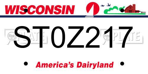 ST0Z217 Wisconsin License Plate