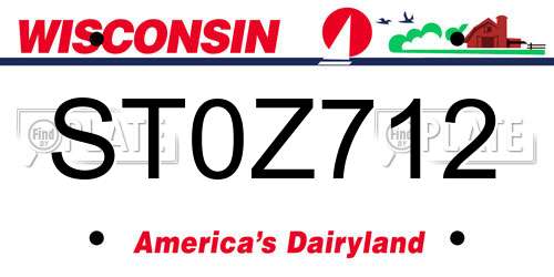 ST0Z712 Wisconsin License Plate