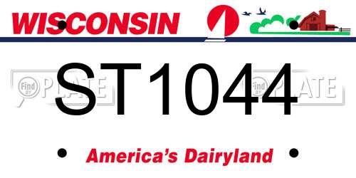 ST1044 Wisconsin License Plate