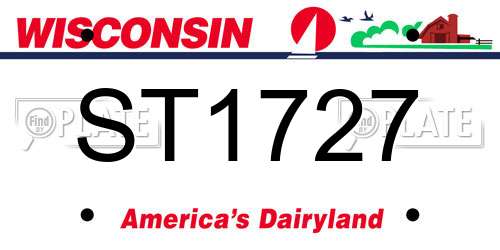 ST1727 Wisconsin License Plate