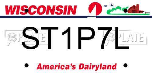 ST1P7L Wisconsin License Plate
