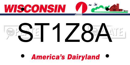 ST1Z8A Wisconsin License Plate