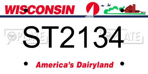ST2134 Wisconsin License Plate