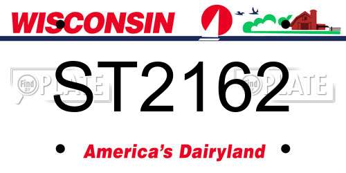 ST2162 Wisconsin License Plate